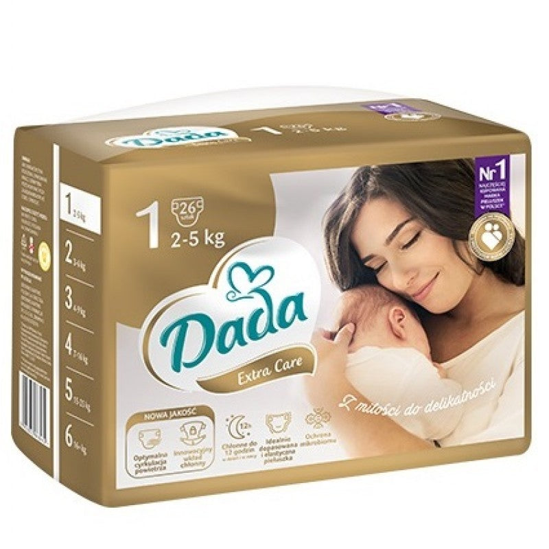 5903933668482 Pieluszki DADA Extra Care - Rozm. 1 - (2-5 kg) - 26 szt.
