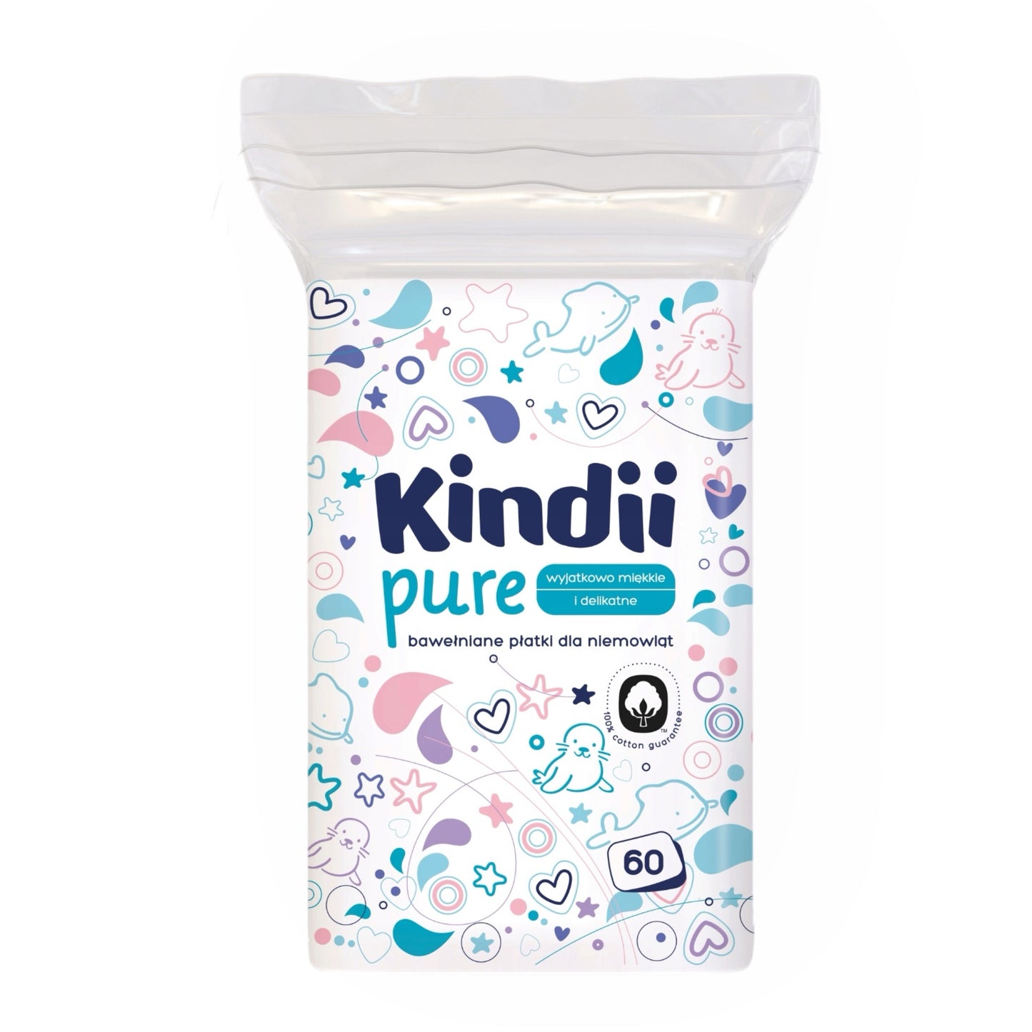 Kindii Pure - Płatki Bawełniane Kosmetyczne Dla Niemowląt - (60szt)