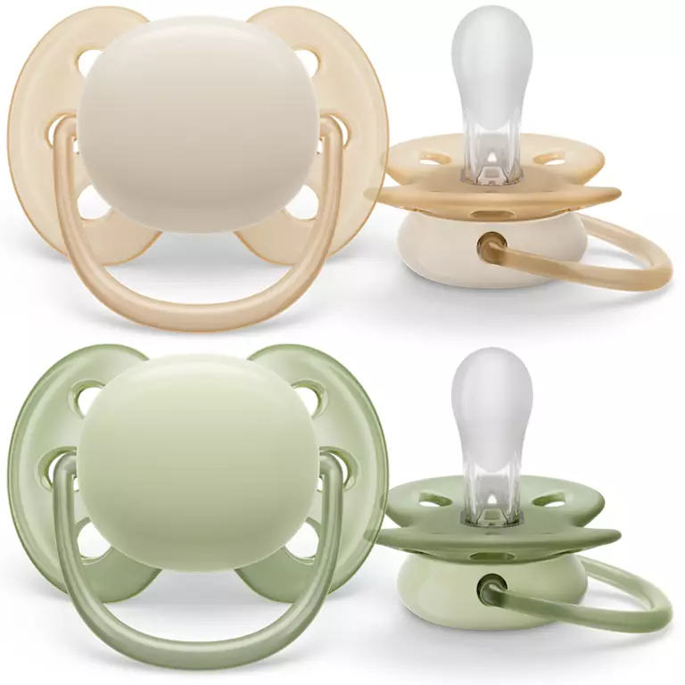 AVENT SCF091/05 - Smoczek Ultra Soft - (0-6m) - beż/zieleń