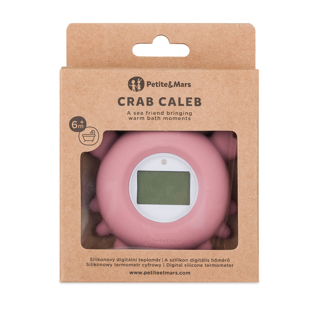 PETITE&MARS 583820 - Silikonowy termometr cyfrowy do kąpieli Crab Caleb Dusty Rose