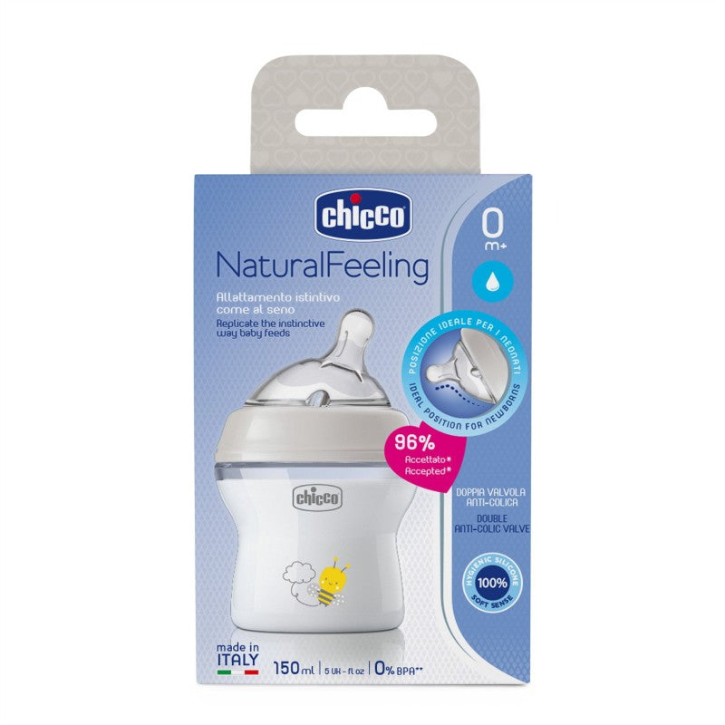 CHICCO 00081311300000 - Butelka NF - Plastikowa 0m+ (150 ml) NEUTRALNA