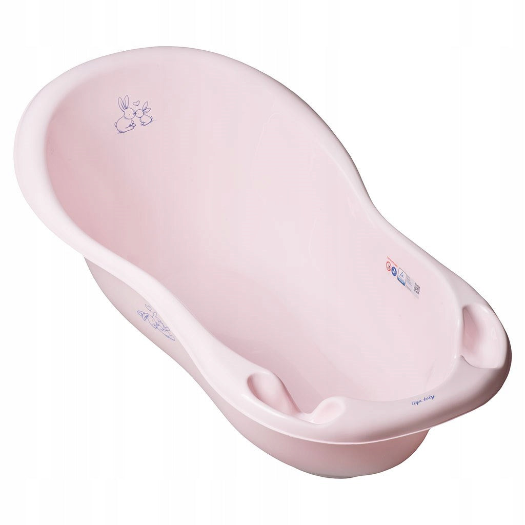 Tega Baby KR-005-104 Wanna dziecięca 102 cm LUX KRÓLICZKI z odpływem j.różowy - zdjęcie 1