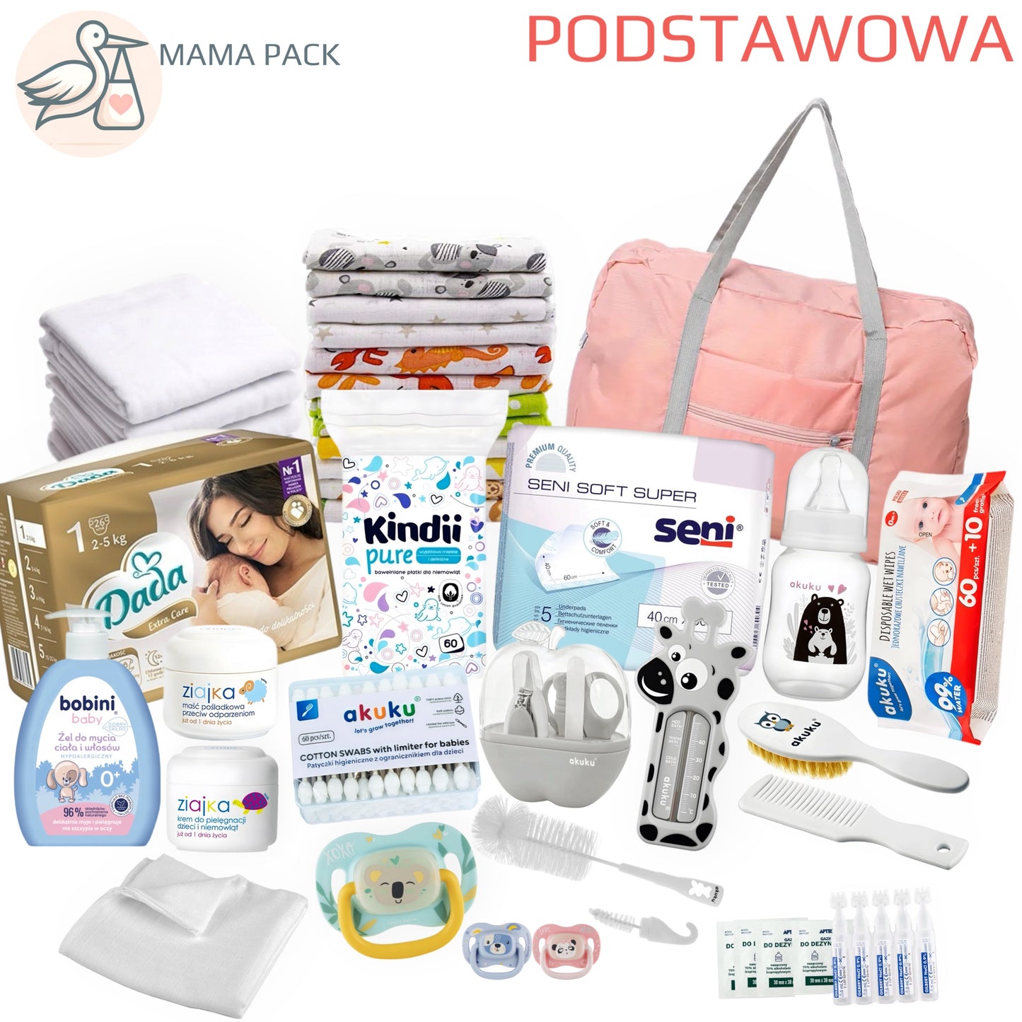 Torba do szpitala dla noworodka - gotowa wyprawka PODSTAWOWA
