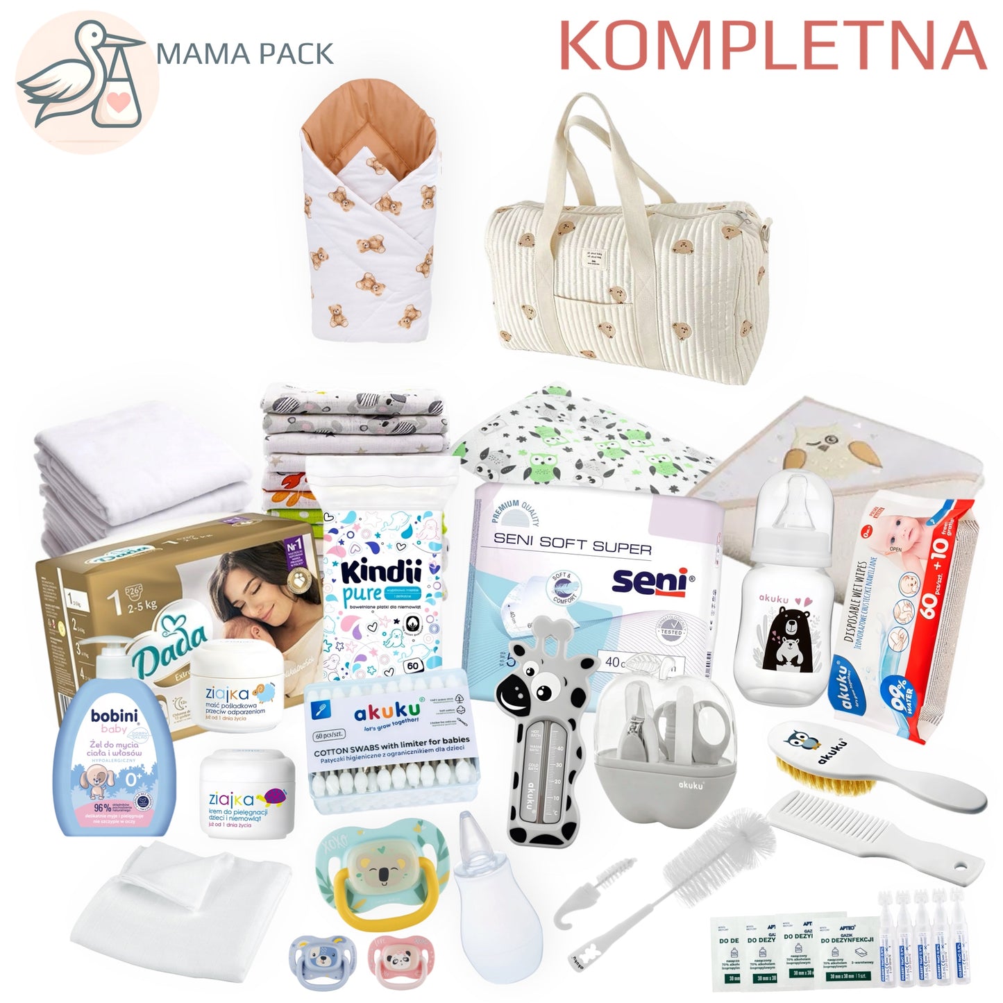 Torba do szpitala dla noworodka - gotowa wyprawka KOMPLETNA