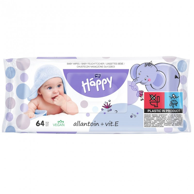 BELLA Baby Happy Chusteczki nasączone - wit.E i Alantoina - (64 szt.)