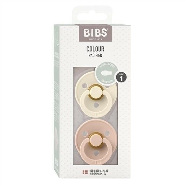 BIBS - Smoczek uspokajający - SYMETRYCZNY - (2-pak) -Ivory/Blush