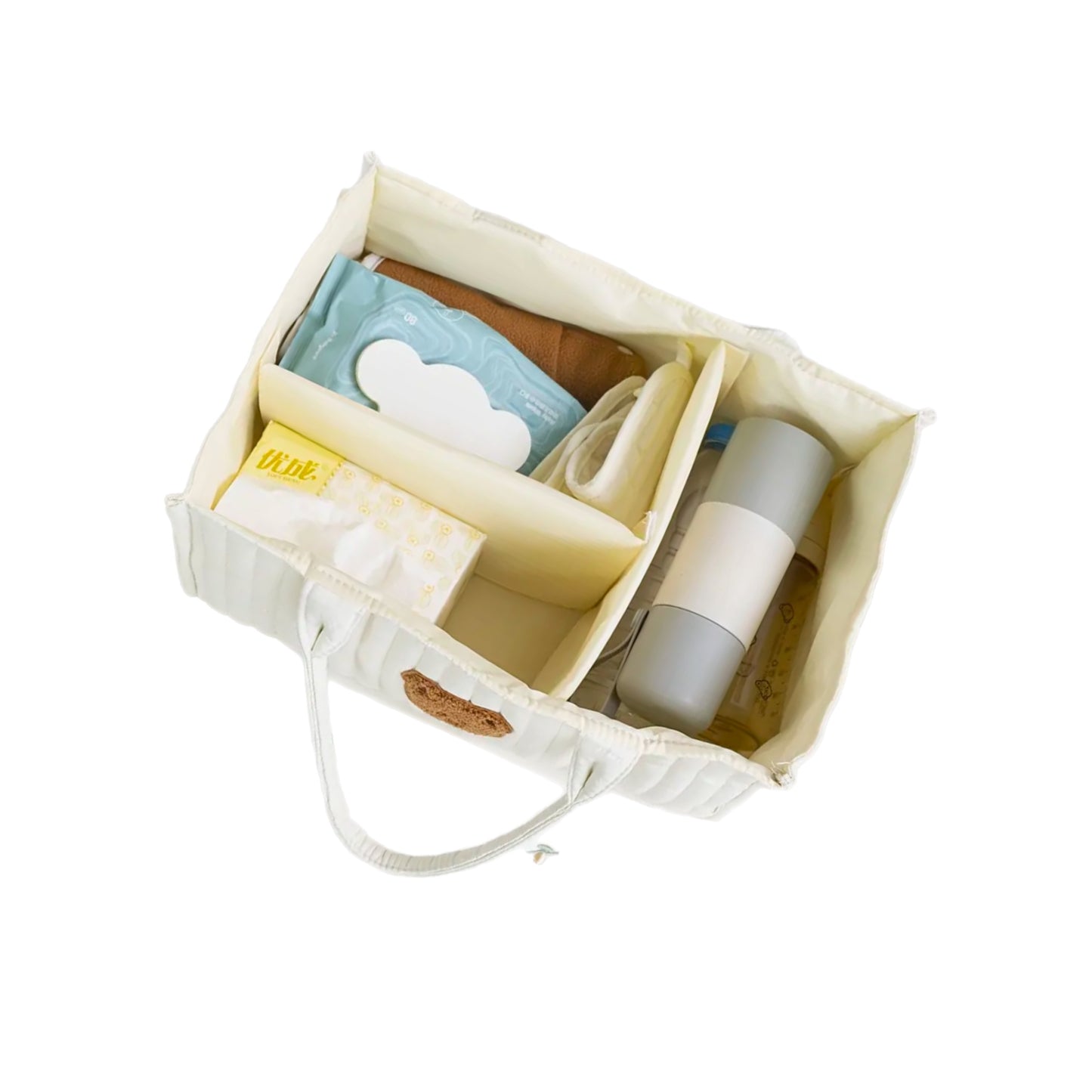 Organizer na pieluchy i akcesoria - z misiem - (37,5 × 25 × 18 cm)