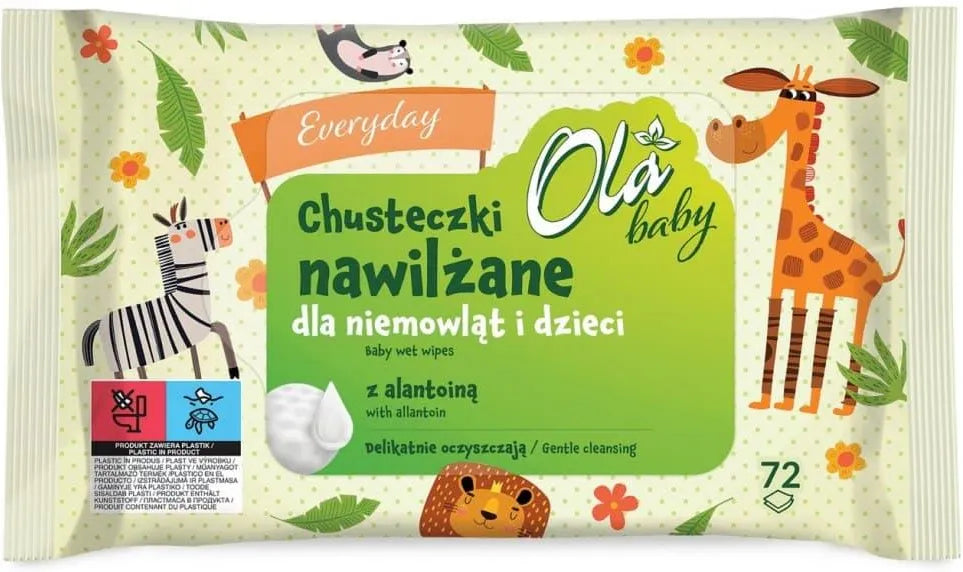 OLA BABY - Chusteczki nawilżane z alantoiną - (72 szt.)