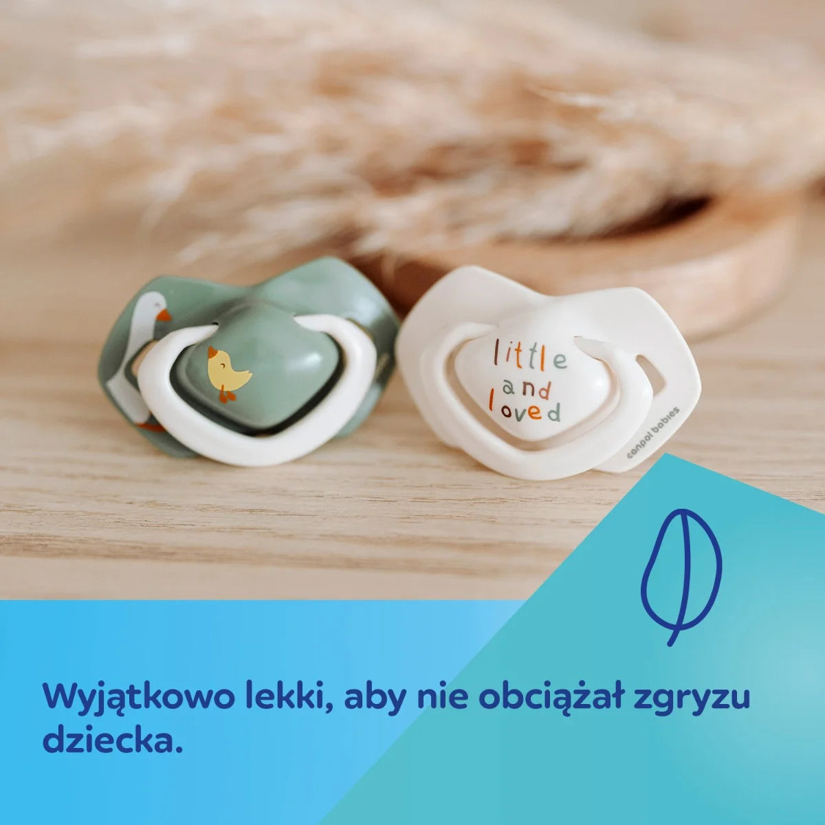 CANPOL 22/667(8) - SMOCZEK - silikon orthodontic - SYMETRYCZNY -( 0-6m / 6-18m) - GOOSE - 2 szt.
