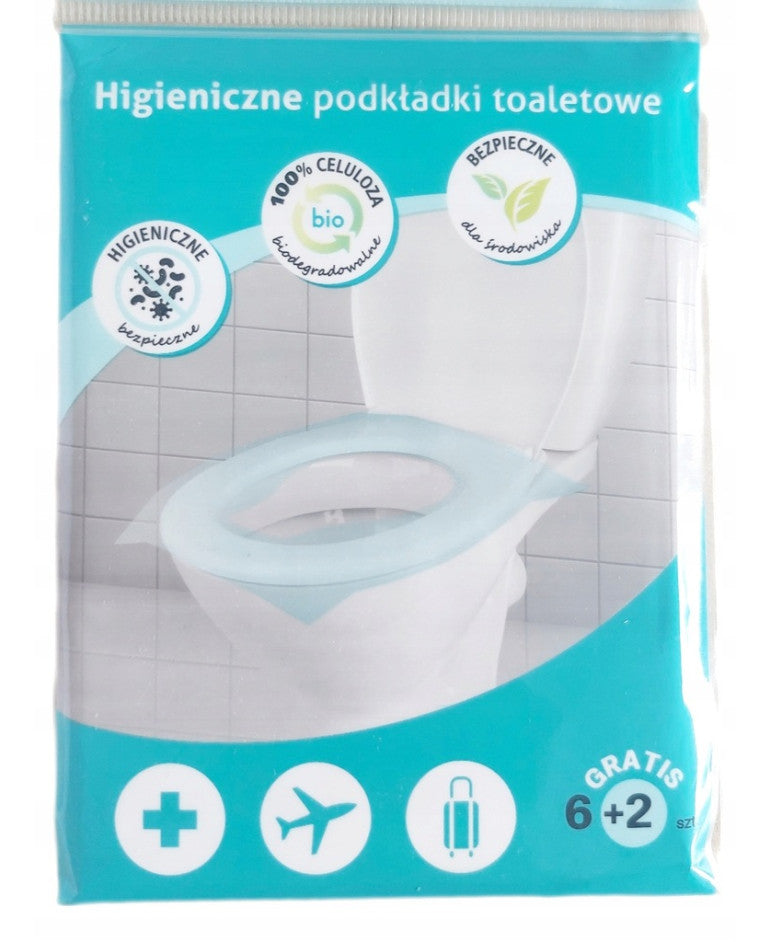 Jednorazowe nakładki na toaletę - Biodegradowalne podkładki - (6 szt.)