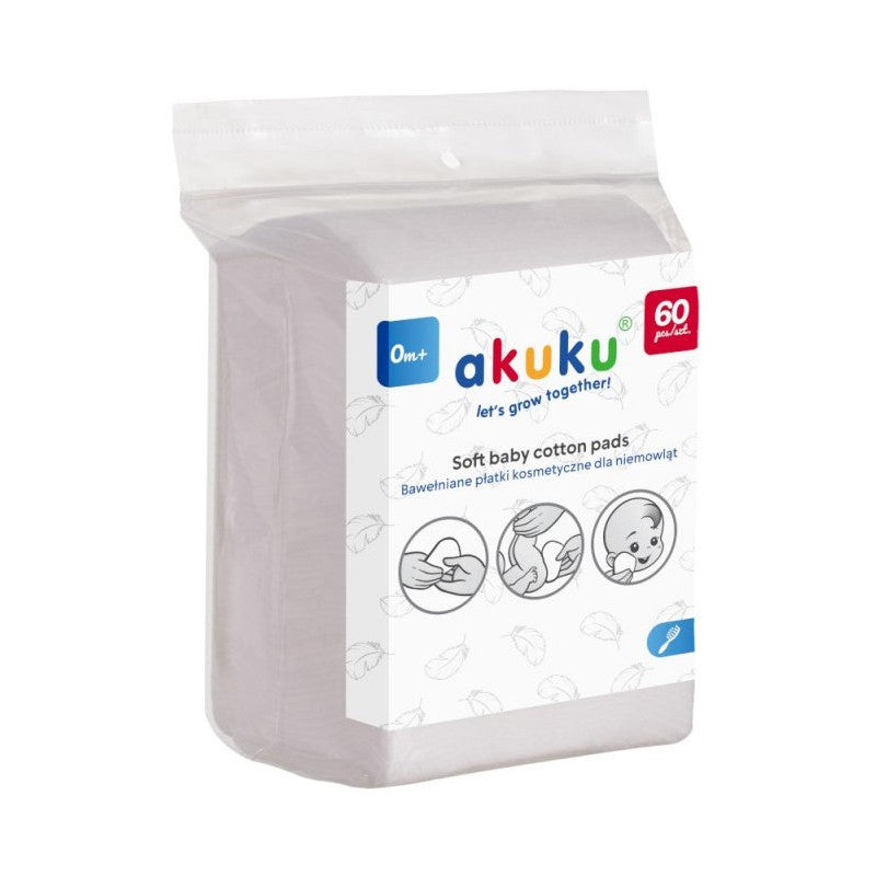 AKUKU A0003 - Płatki kosmetyczne dla niemowląt - ( 0m+ ) - 60szt.