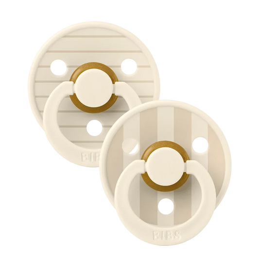 BIBS Studio Colour Pin - Smoczki kauczukowe Ivory/Vanilla, rozmiar 1, 2 szt.