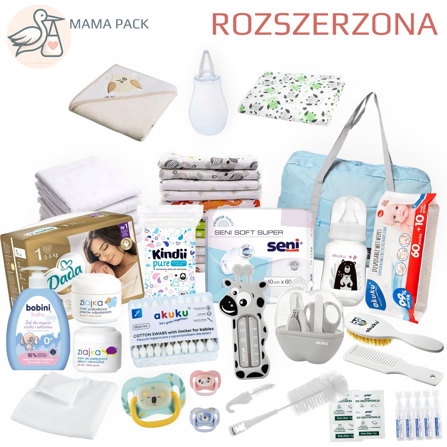 Torba do szpitala dla noworodka - gotowa wyprawka ROZSZERZONA