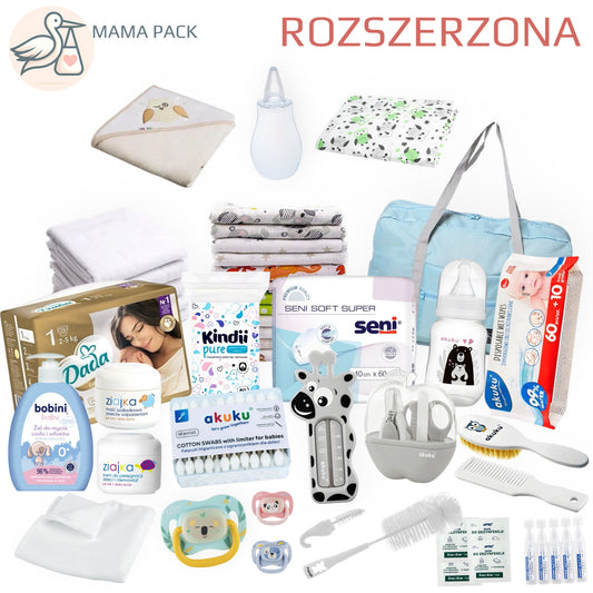 Torba do szpitala dla noworodka - gotowa wyprawka ROZSZERZONA