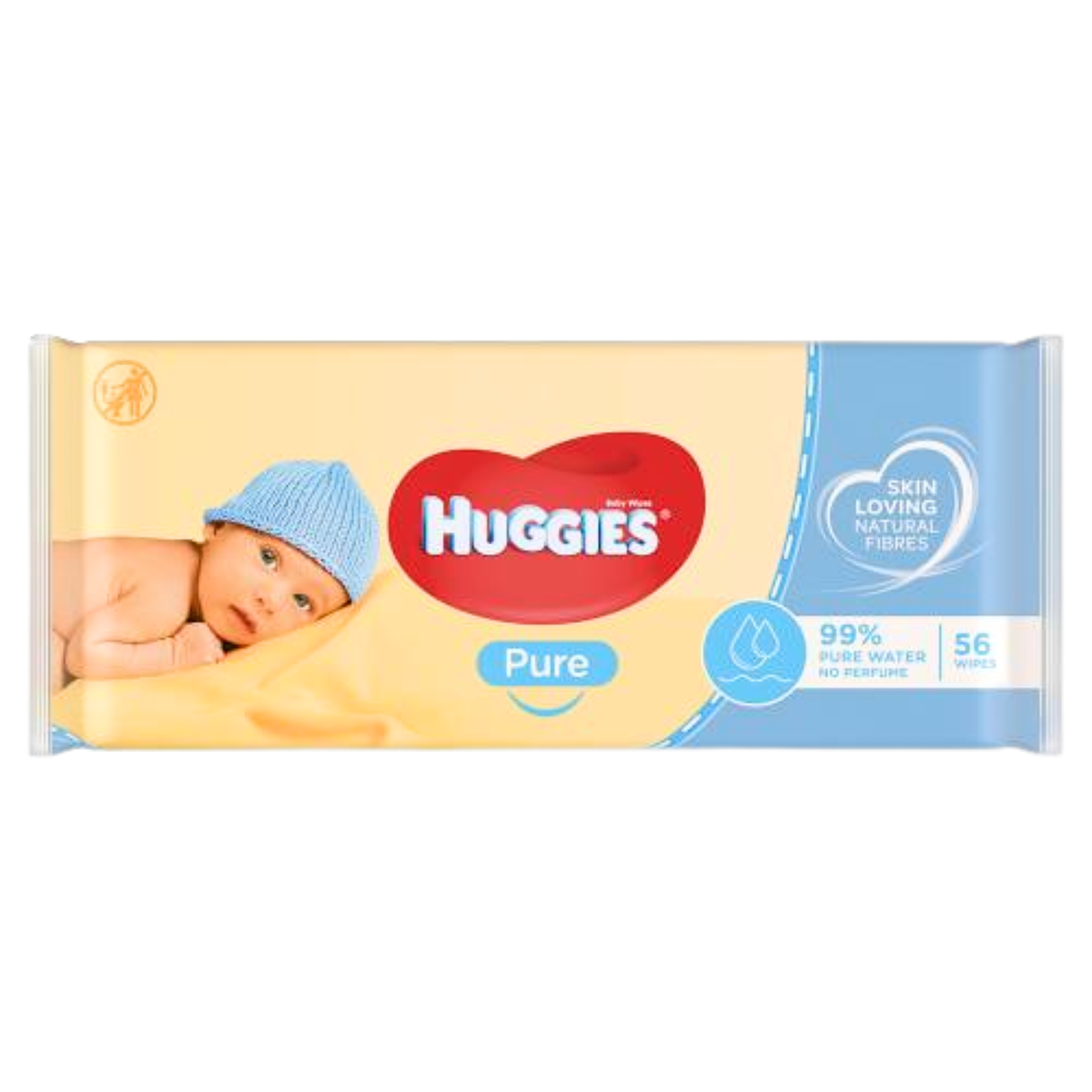 HUGGIES Pure - Chusteczki nawilżane dla niemowląt, 56 szt.