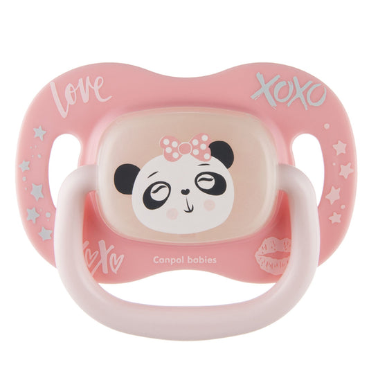 CANPOL 34/920 - Smoczek silikonowy - SYMETRYCZNY - (0-6m) - Panda