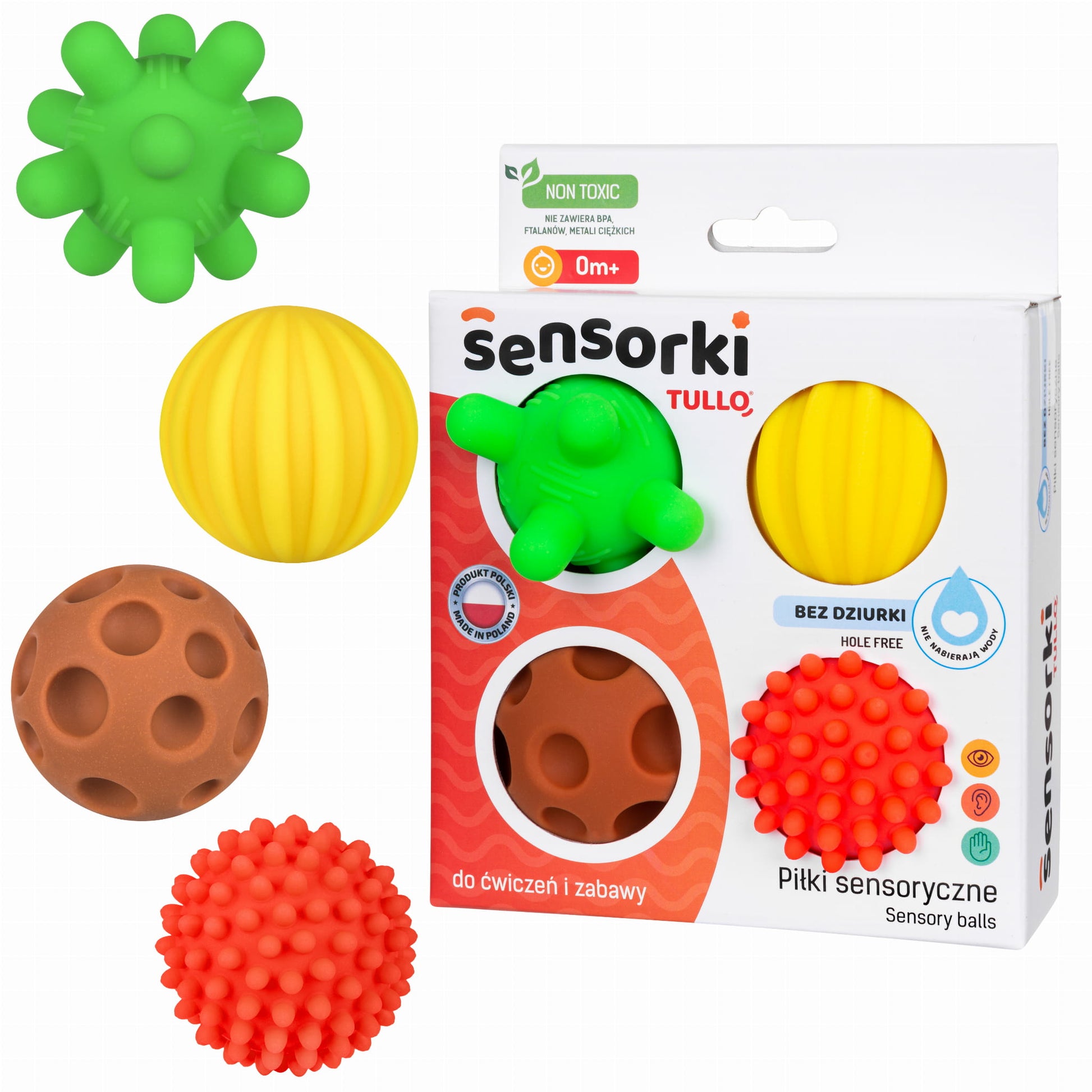 TULLO 495 - PiЕ‚ki sensoryczne bez dziurki - 4 szt.