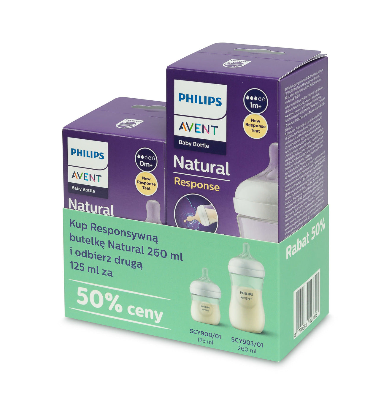 AVENT SCY903/01 + SCY900/01 - Zestaw butelek Natural Response 260 ml + 125 ml