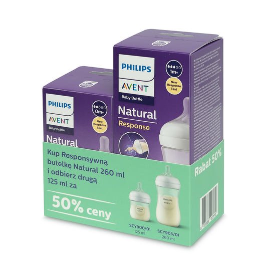 AVENT SCY903/01 + SCY900/01 - Zestaw butelek Natural Response 260 ml + 125 ml