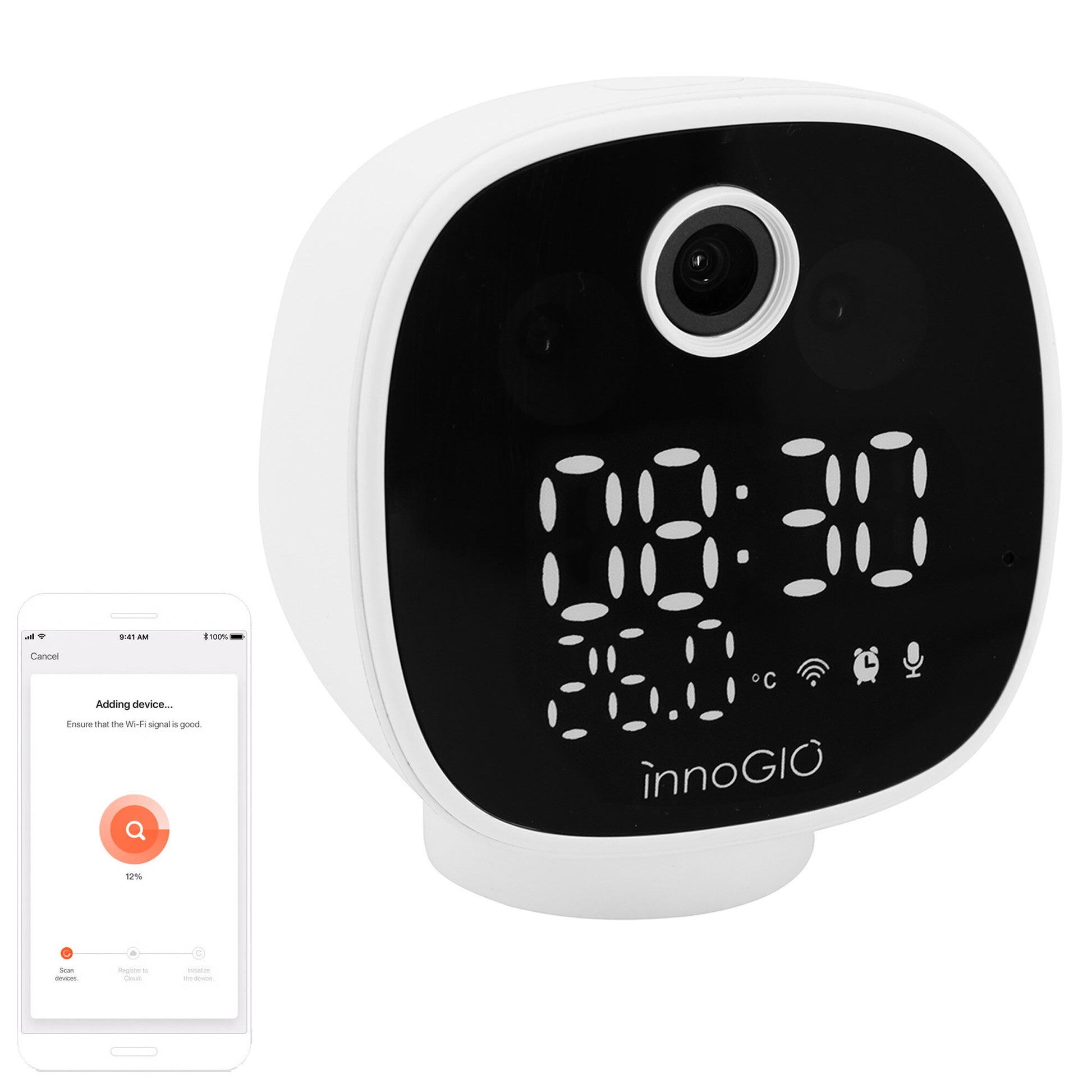 INNOGIO GIO-252 - Kamera Wi-Fi elektroniczna niania GIOsafety Smart Clock