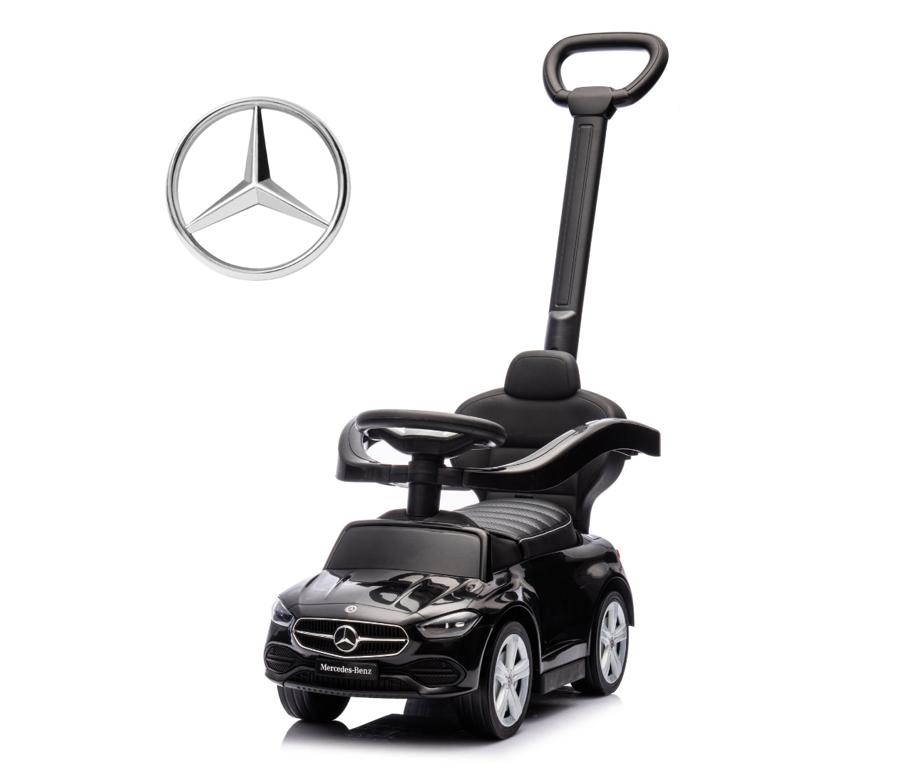 MILLY MALLY 6111 Pojazd z rączką Mercedes C-Class Deluxe Black
