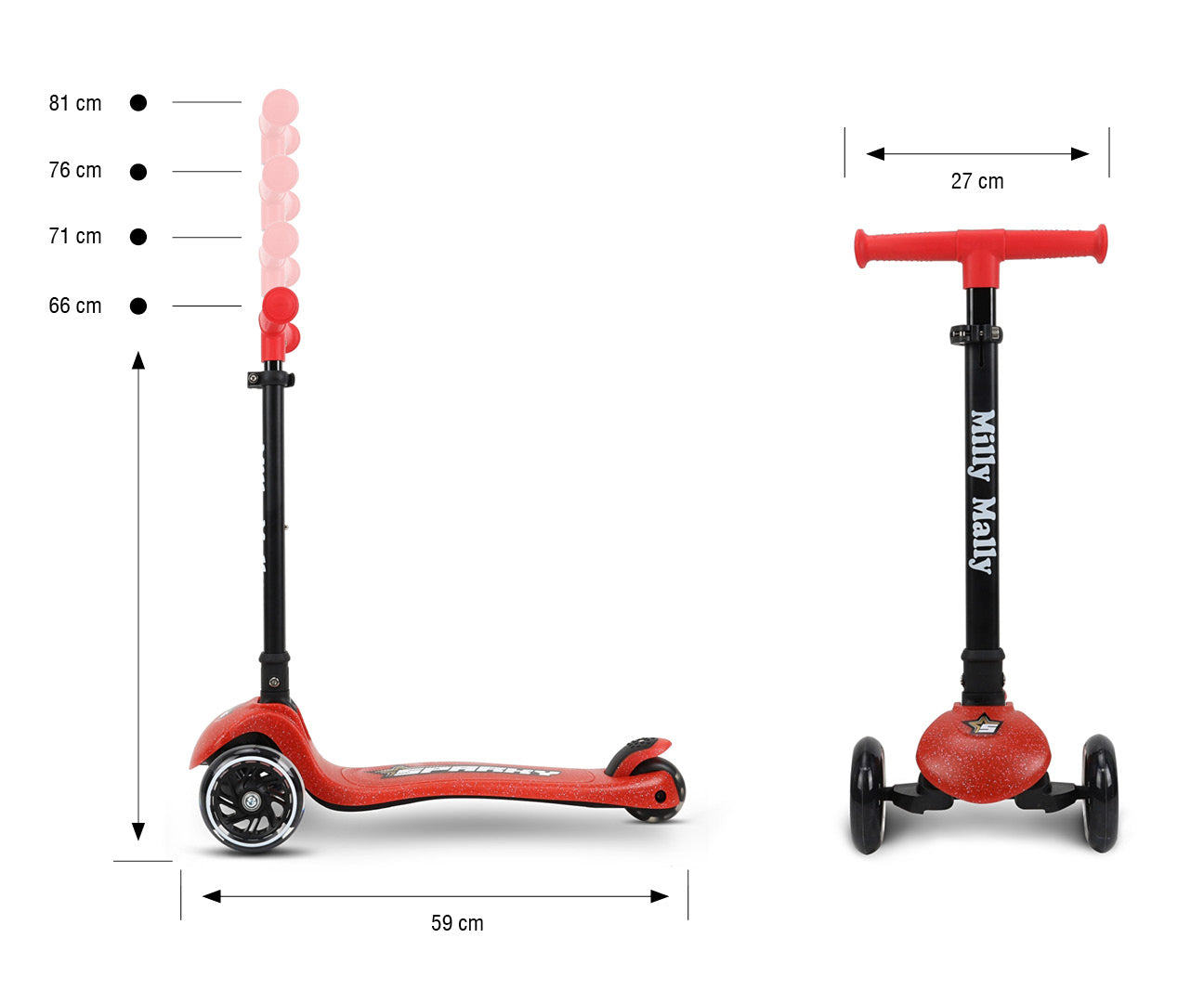 MILLY MALLY 6252 Scooter Sparky red