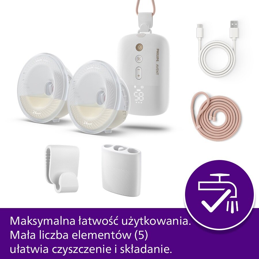 AVENT SCF532/11 - Elektryczny podwójny laktator samonośny