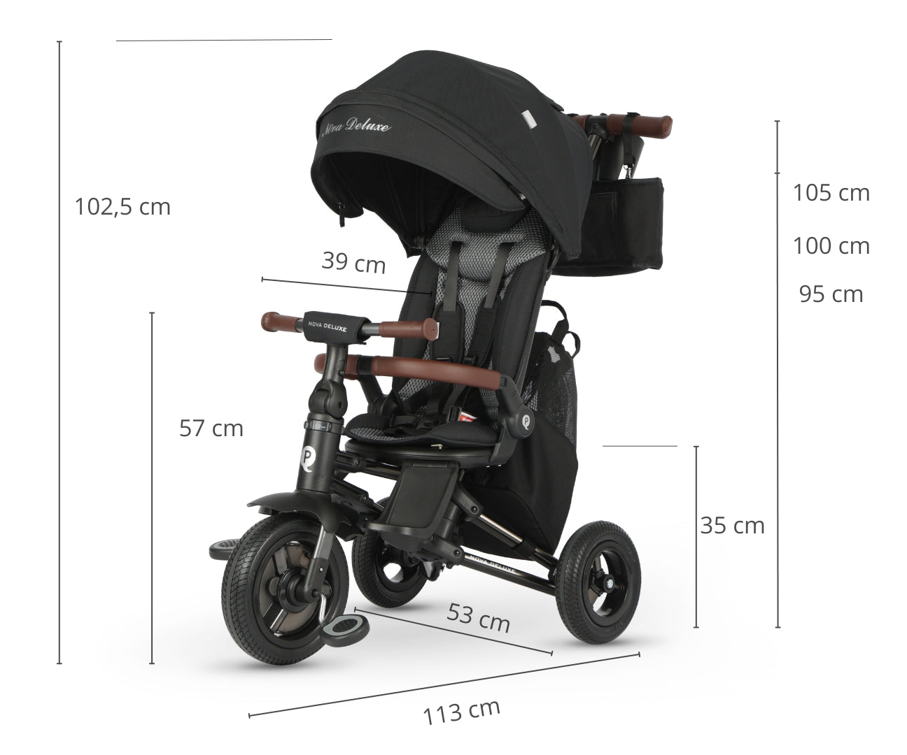 MILLY MALLY 6308 Qplay Rowerek Trójkołowy Nova Deluxe Black