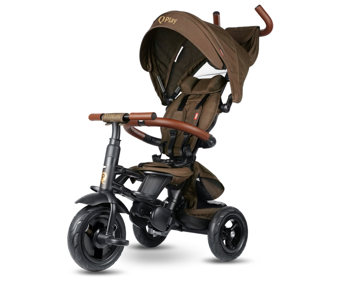 MILLY MALLY 6299 Qplay Rowerek Trójkołowy Rito Deluxe Rubber Brown