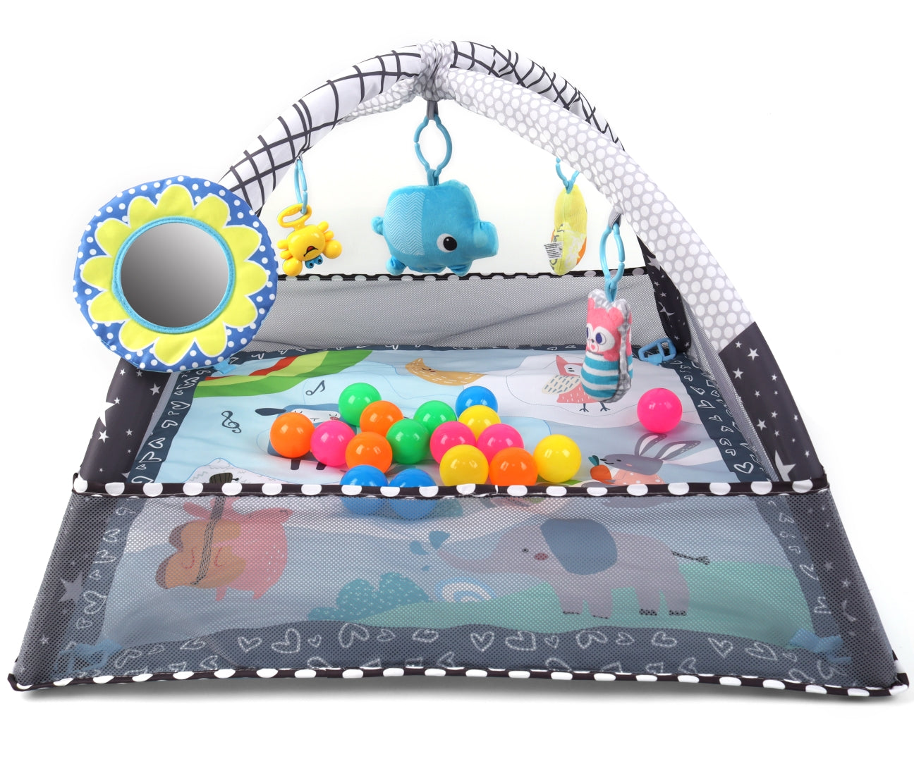 MILLY MALLY 6146 - TinyMini JL652-1A Mata edukacyjna 2w1 Kojec z piłeczkami