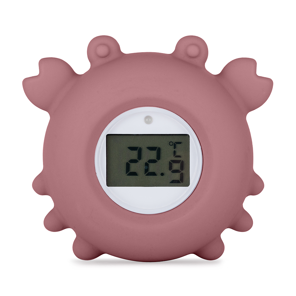 PETITE&MARS 583820 - Silikonowy termometr cyfrowy do kąpieli Crab Caleb Dusty Rose