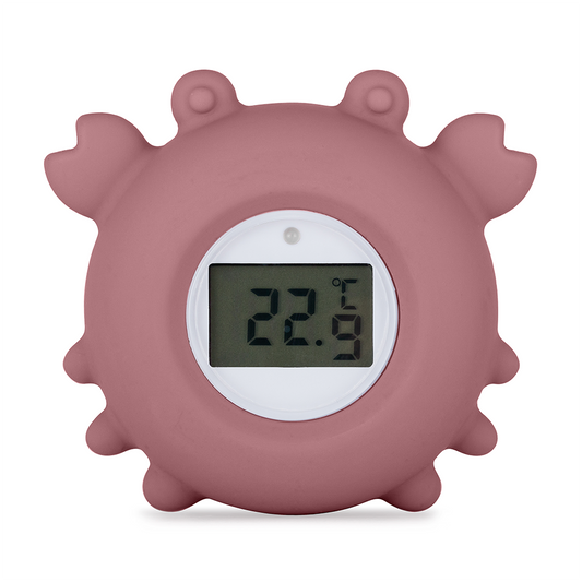 PETITE&MARS 583820 - Silikonowy termometr cyfrowy do kąpieli Crab Caleb Dusty Rose