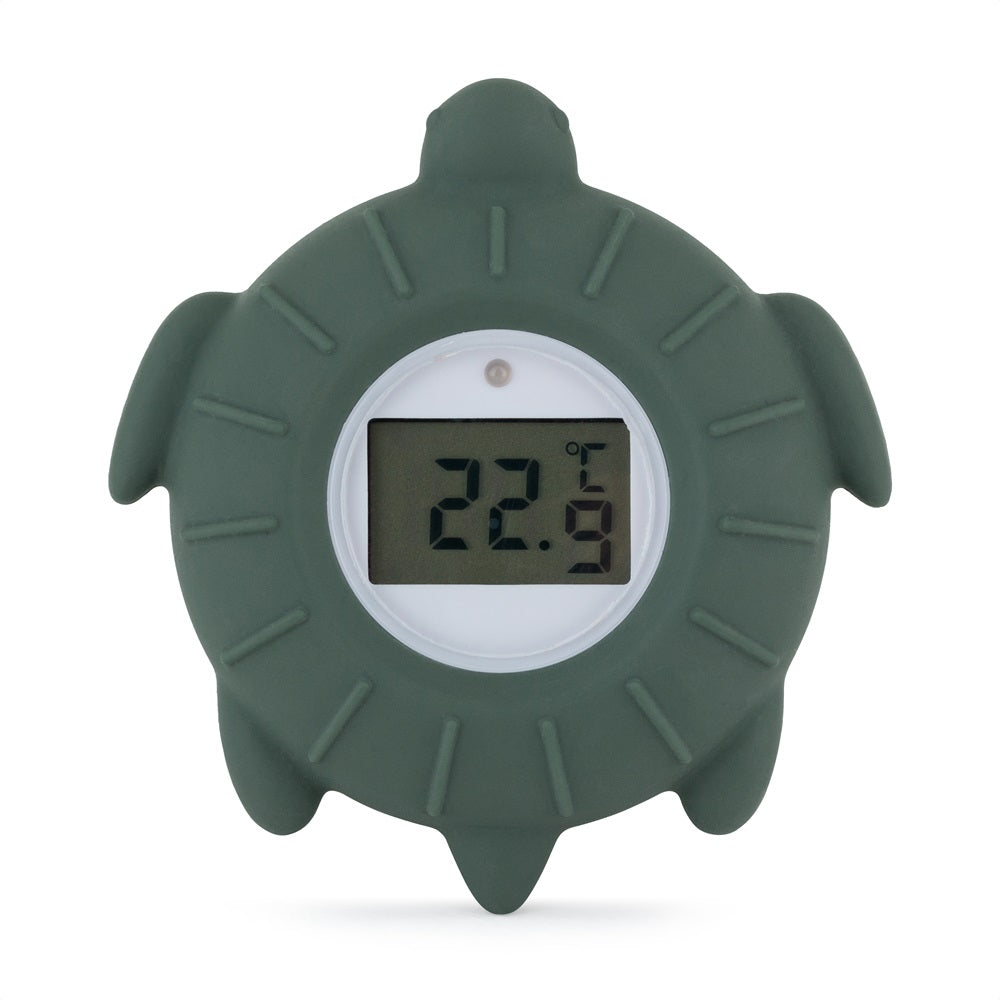 PETITE&MARS 582817 - Silikonowy termometr cyfrowy do kąpieli Turtle Terry Misty Green