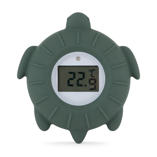 PETITE&MARS 582817 - Silikonowy termometr cyfrowy do kąpieli Turtle Terry Misty Green