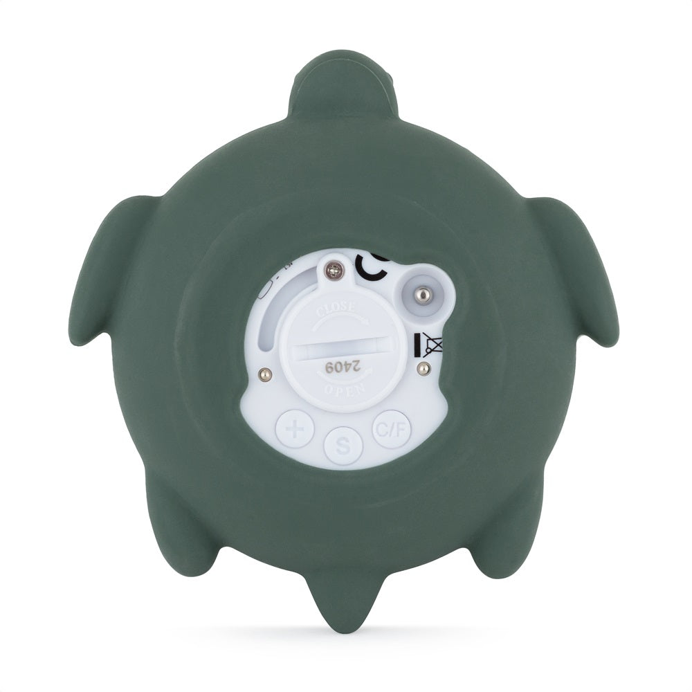 PETITE&MARS 582817 - Silikonowy termometr cyfrowy do kąpieli Turtle Terry Misty Green