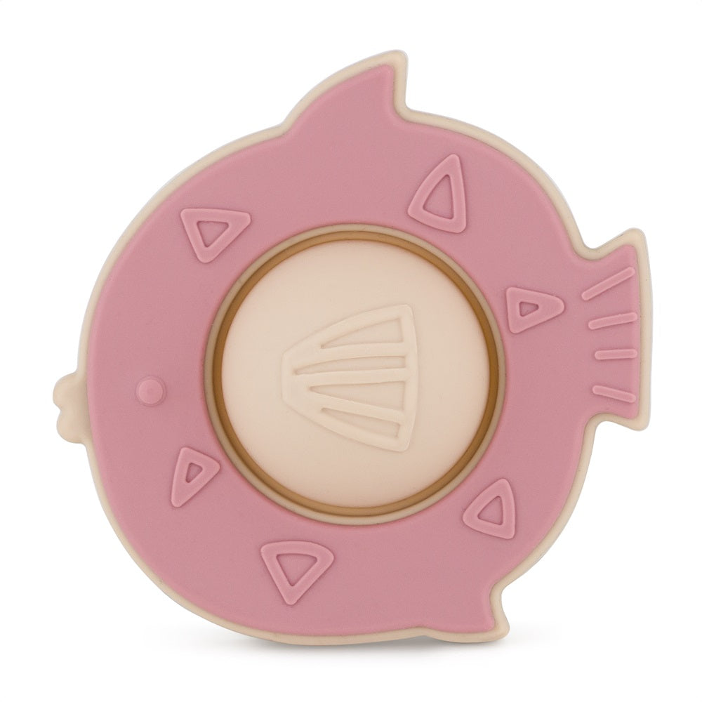 PETITE&MARS 612820 Silikonowa zabawka pop-up Fish Fiona Dusty Rose 6 m+