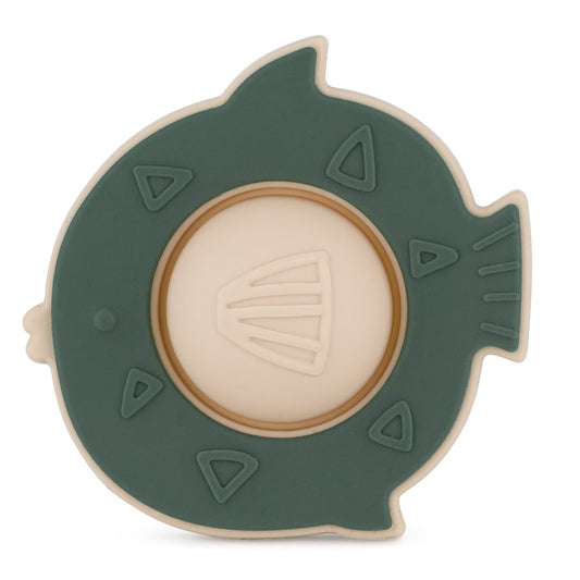 PETITE&MARS 612817 Silikonowa zabawka pop-up Fish Fiona Misty Green 6 m+