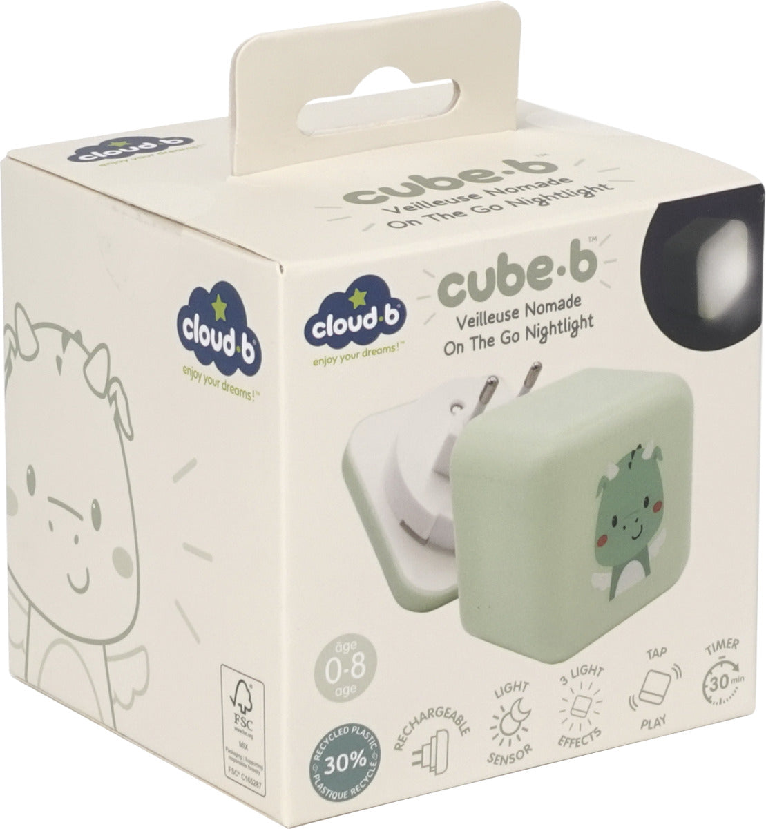 CLOUD B CLTT-1200 - Lampka nocna CUBE
