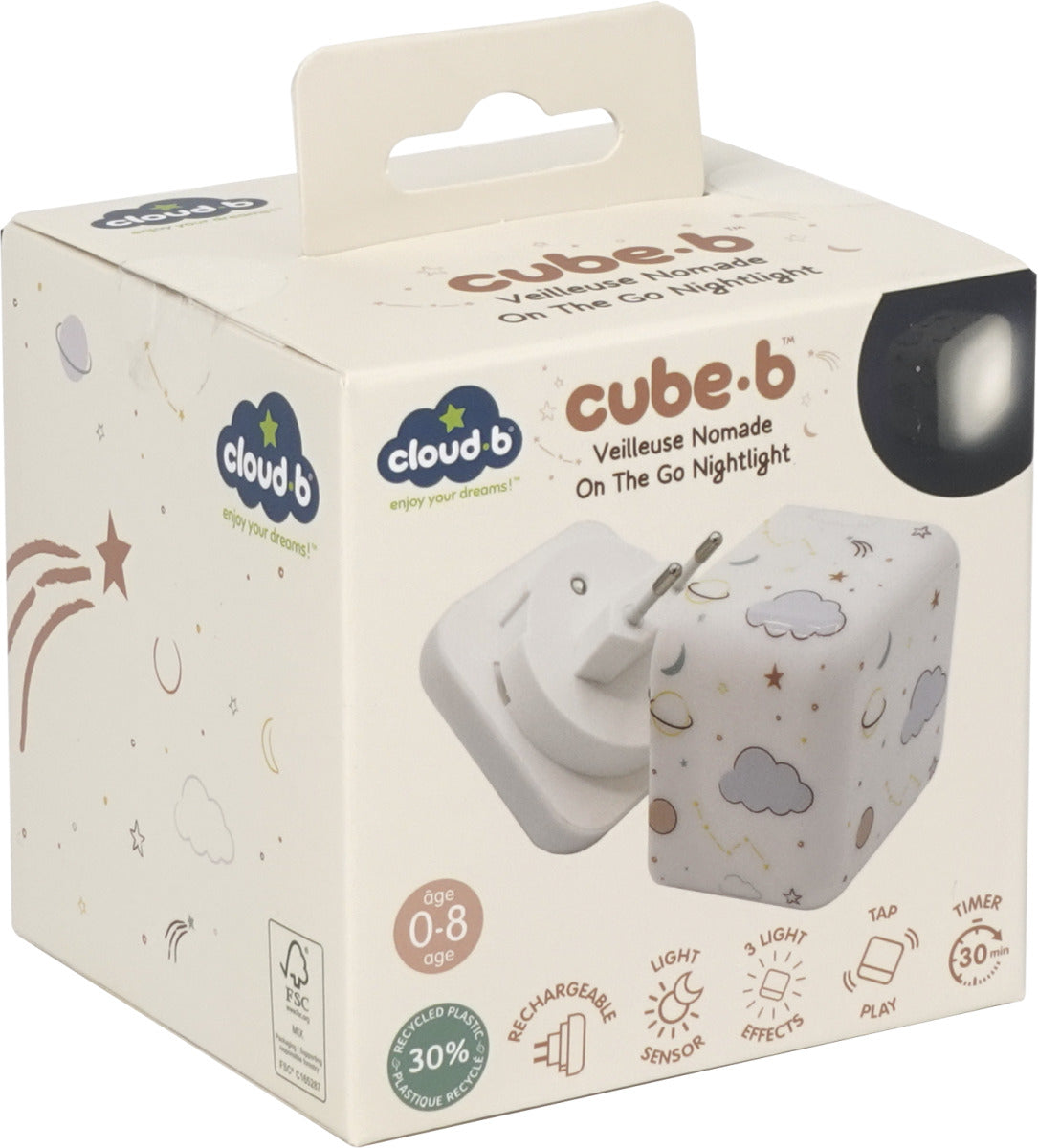 CLOUD B CLTT-1200 - Lampka nocna CUBE