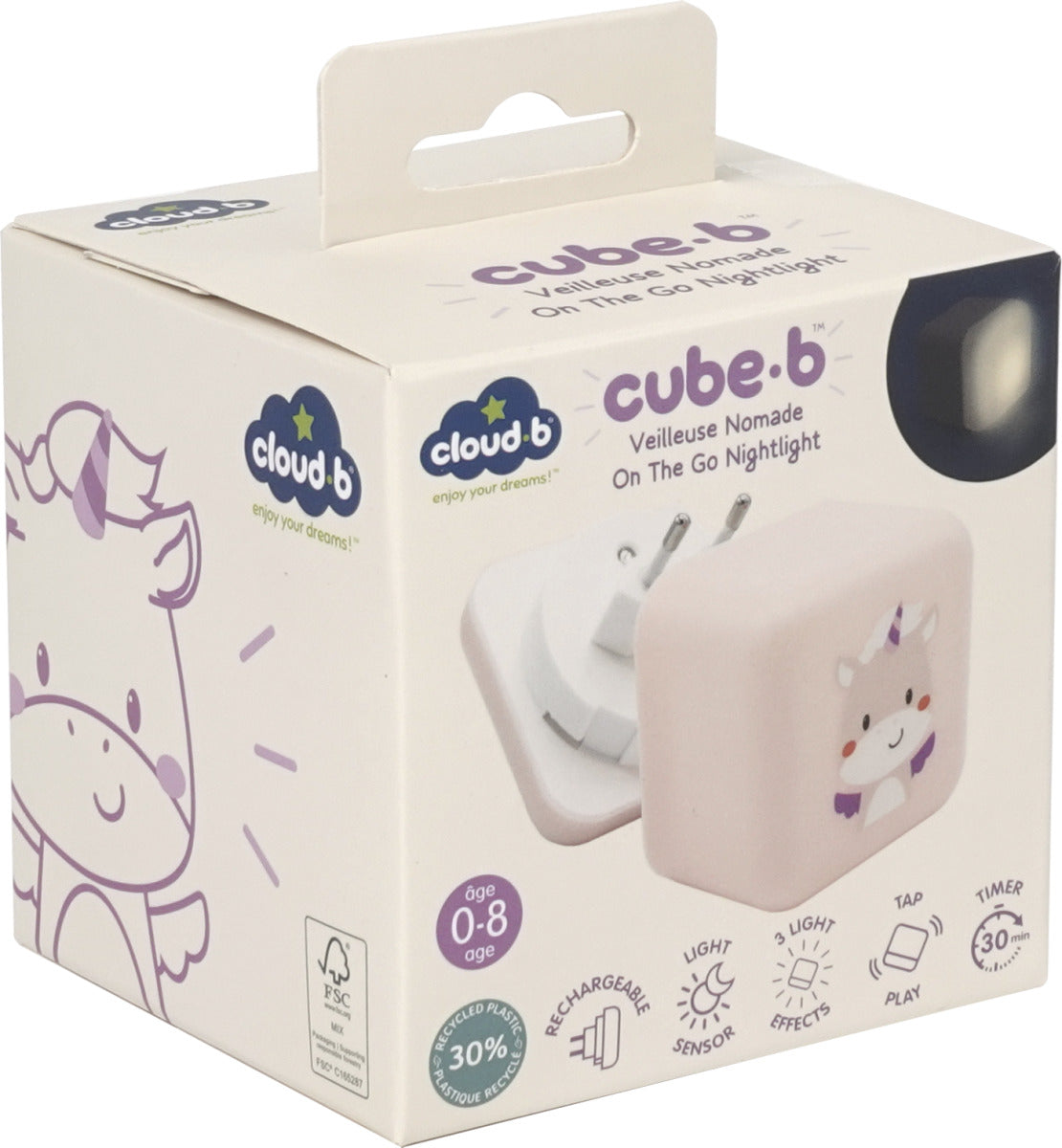 CLOUD B CLTT-1200 - Lampka nocna CUBE