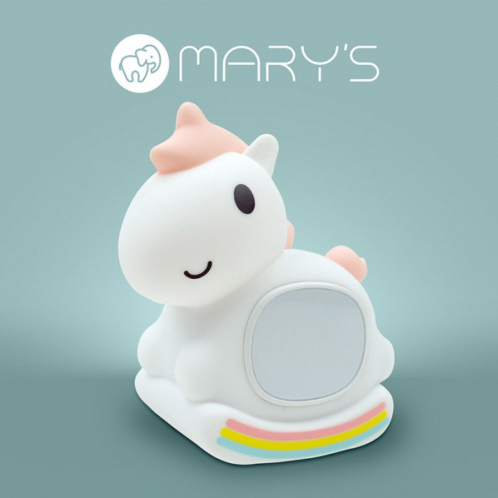 MARY'S MW61638 - Lampka nocna z budzikiem Jednorożec na biegunach