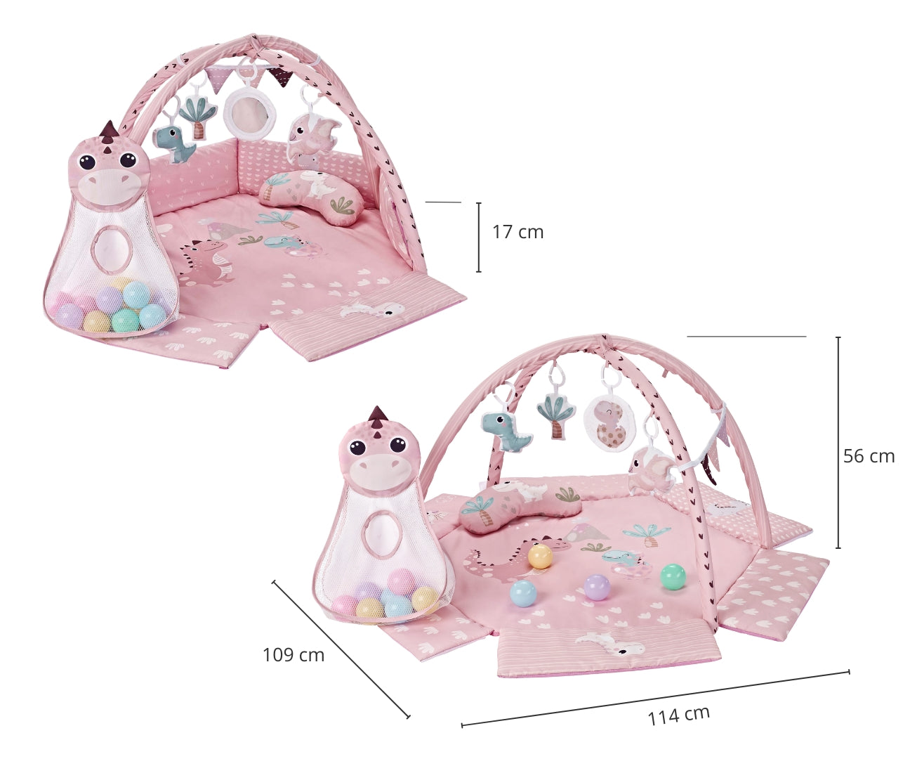 MILLY MALLY 6829 - TinyMini CC9881 Mata edukacyjna Dino Pink