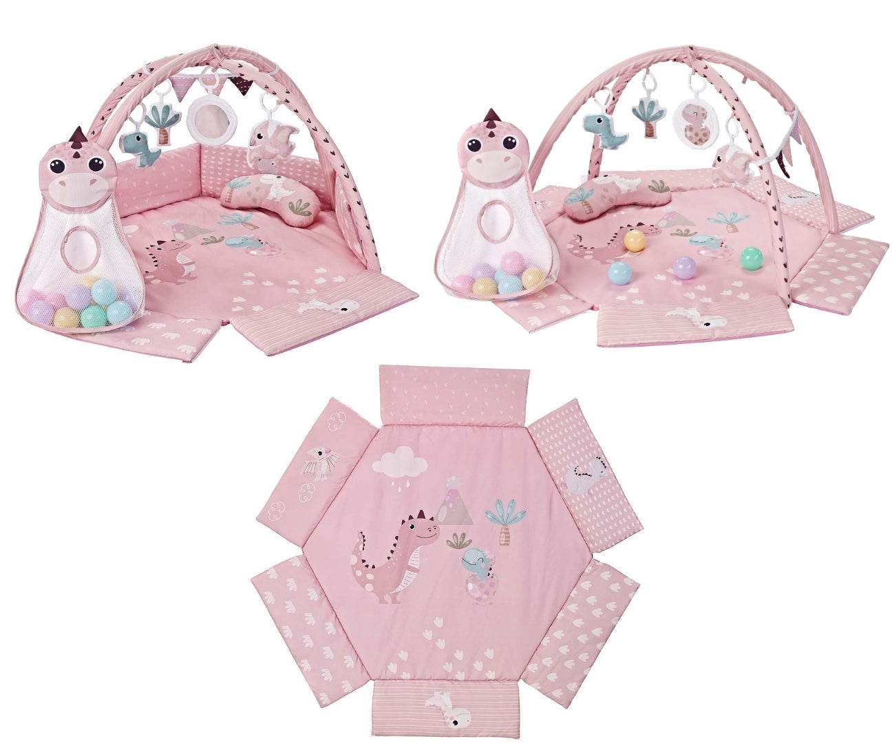 MILLY MALLY 6829 - TinyMini CC9881 Mata edukacyjna Dino Pink