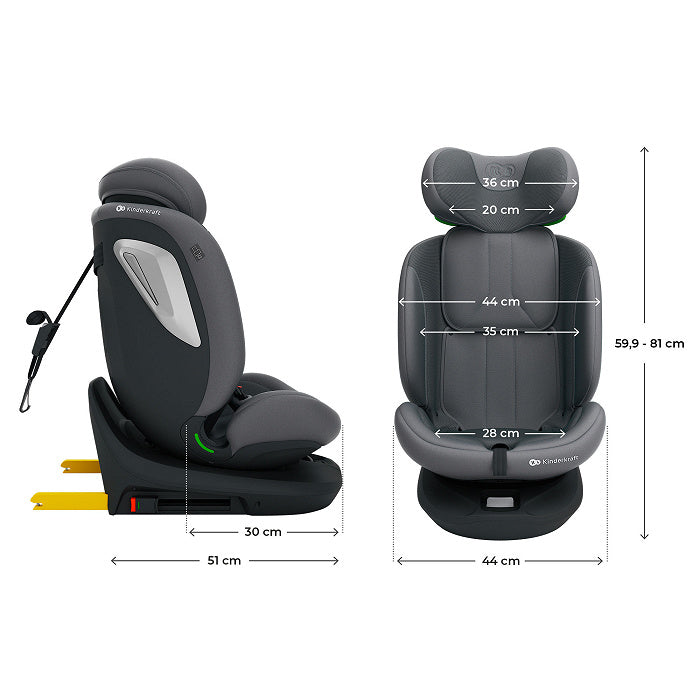 KINDERKRAFT I-GROW 2 PLUS i-Size fotelik samochodowy