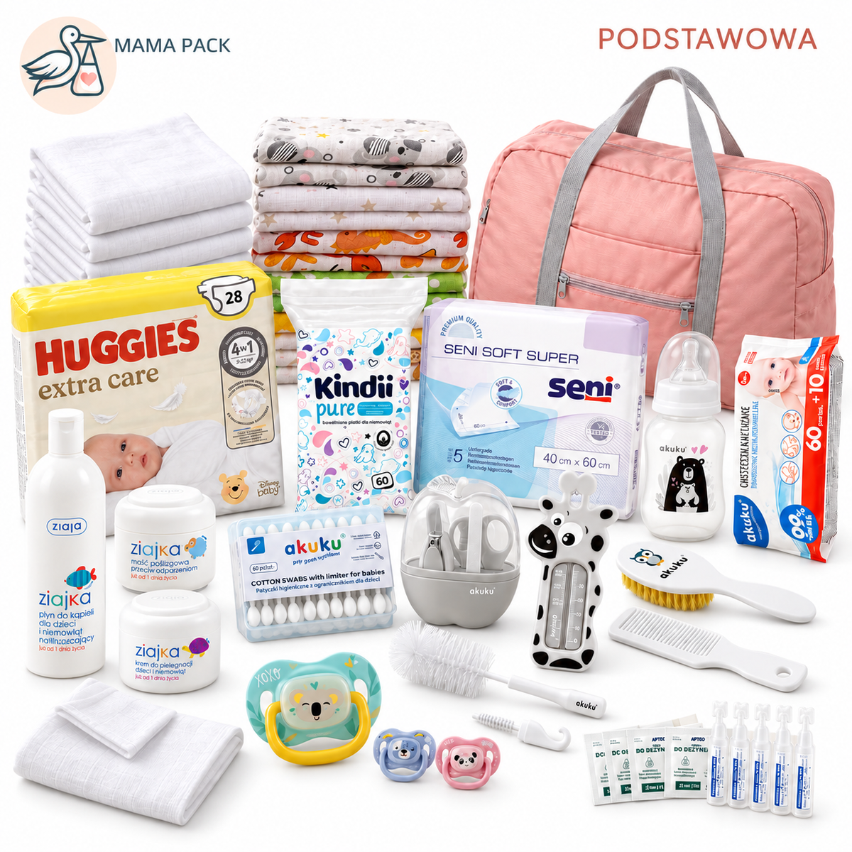 Torba do szpitala dla noworodka - gotowa wyprawka PODSTAWOWA