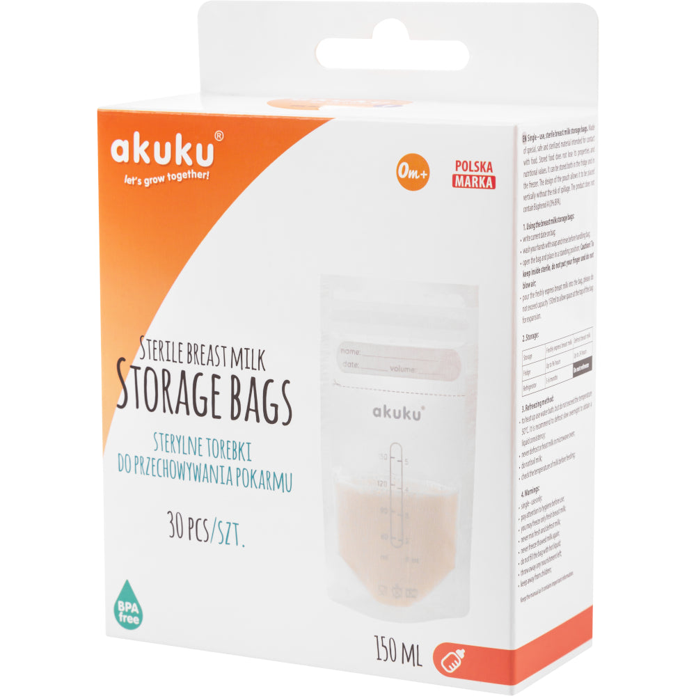 AKUKU A0011 - Sterylne woreczki do przechowywania pokarmu - 150 ml