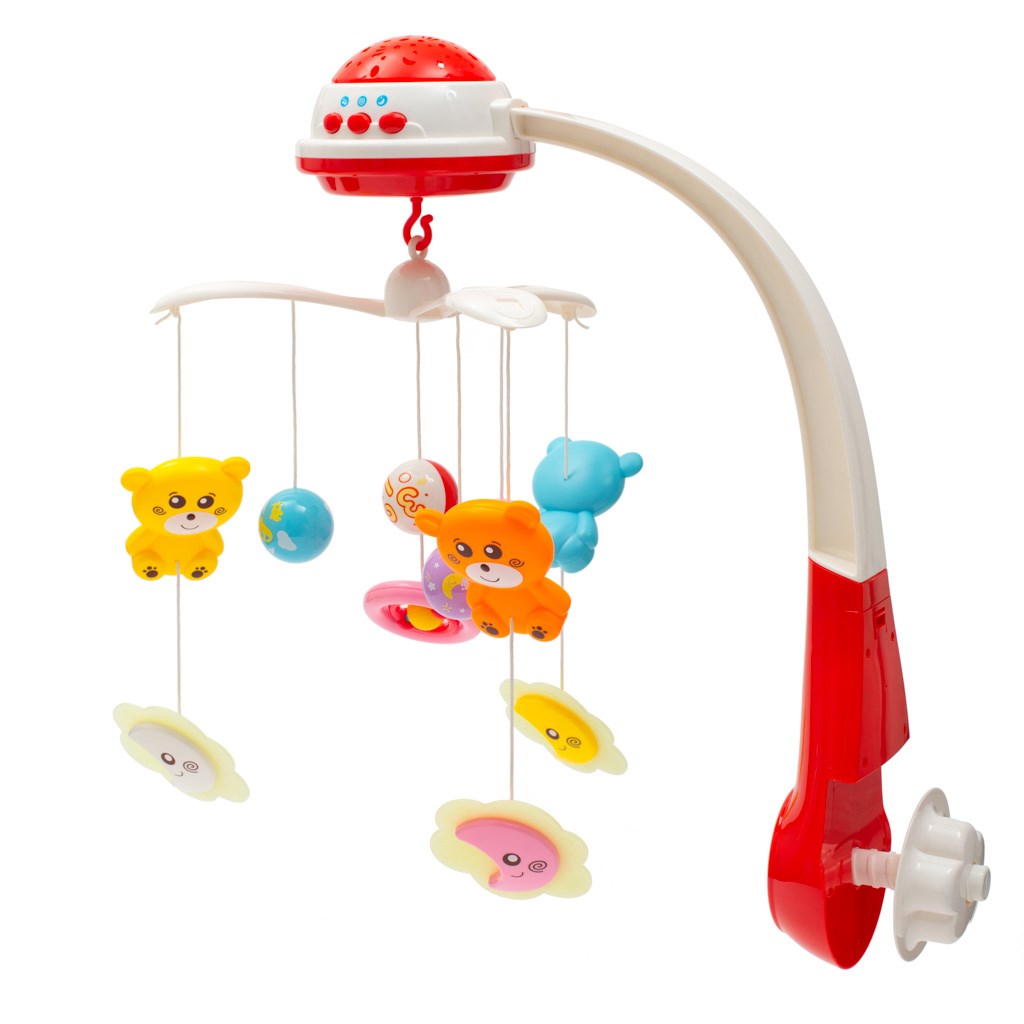 BABY MIX 37046 - Karuzelka plastikowa z projektorem czerwona