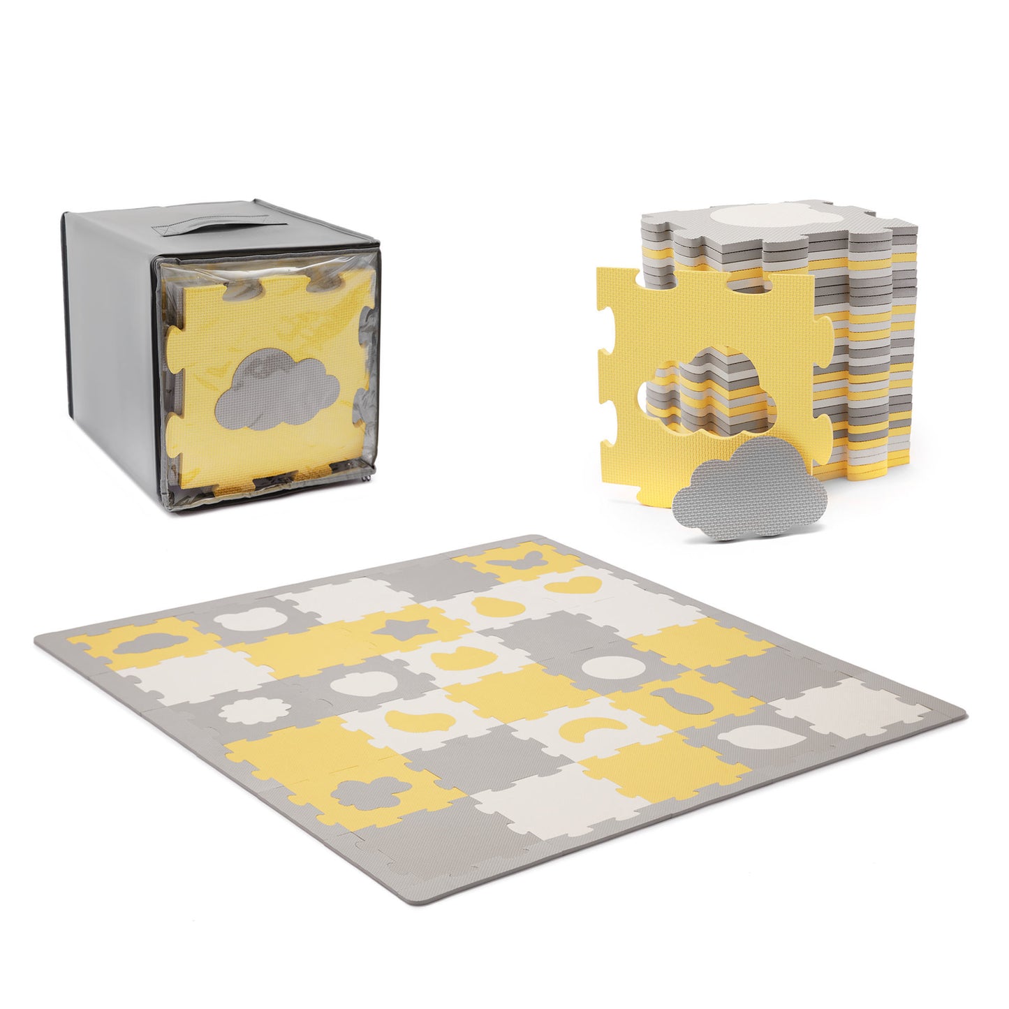 KINDERKRAFT - Mata piankowa puzzle LUNO yellow
