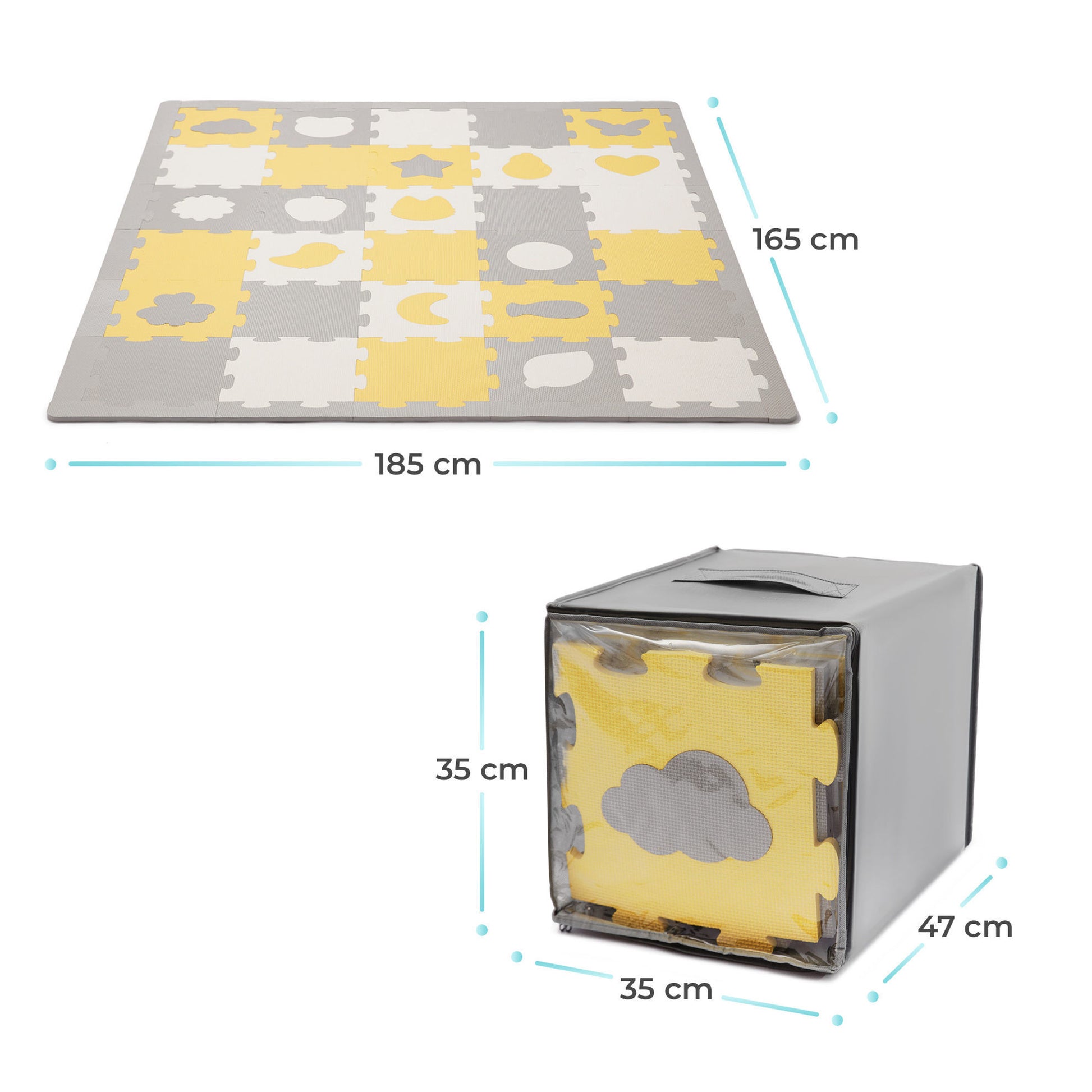KINDERKRAFT - Mata piankowa puzzle LUNO yellow