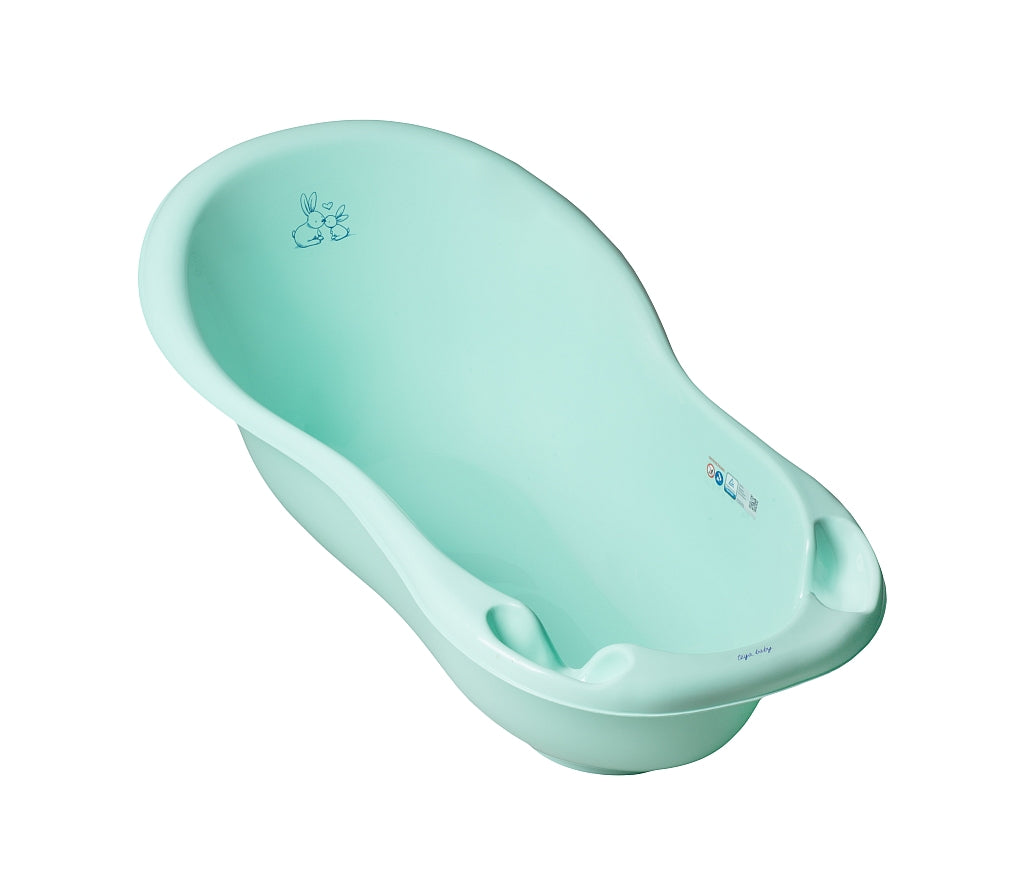 Tega Baby KR-005-105 Wanna dziecięca 102 cm LUX KRÓLICZKI z odpływem j.zielony - zdjęcie 1